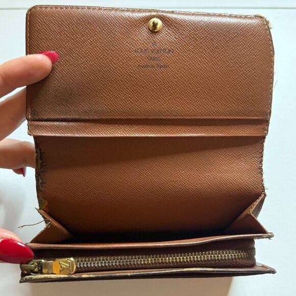 Louis Vuitton Paris Authentic Vintage Brown Leather Bifold Monogram Wallet - Picture 3 of 10